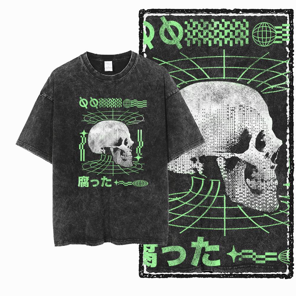 G Acid Washed Black Vintage Cotton COOLMIND Printed Unisexs Tshirt Streetwear Big Size Cool Oneck Unisexs Tee Tshirt
