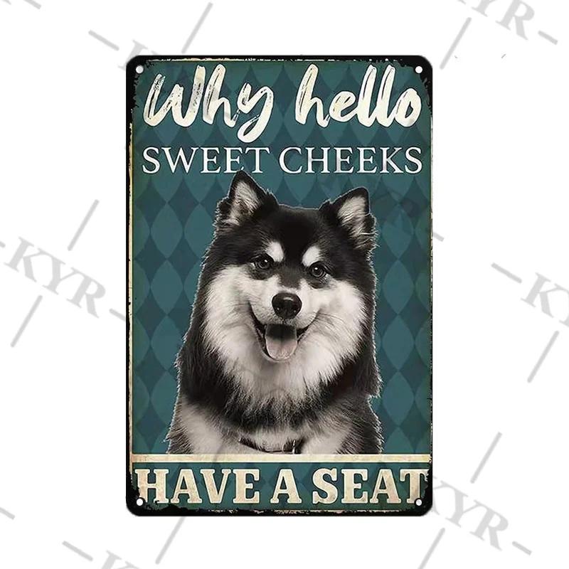 Dachshund Metal Tin Sign Tissue Dog Retro Vintage Bar Decor Wall Poster Golden Retriever Husky Plaque Home Decoration Style