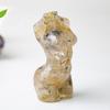 Resin Art Sculpture Of Female Figure With Natural Water Crystals For Desk Display