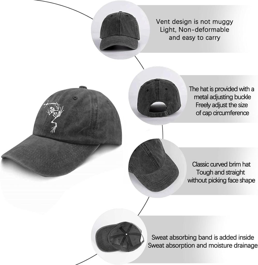 Caps Bone Frog Dad Hat for Unisex Funny Baseball Caps Adjustable
