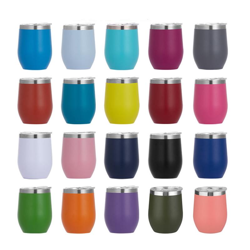 Hot Selling 12oz 350ml Double Wall Vacuum Insulated Stainless Steel Tumbler Coffee Powder Coated for Camping Wine Top Seller