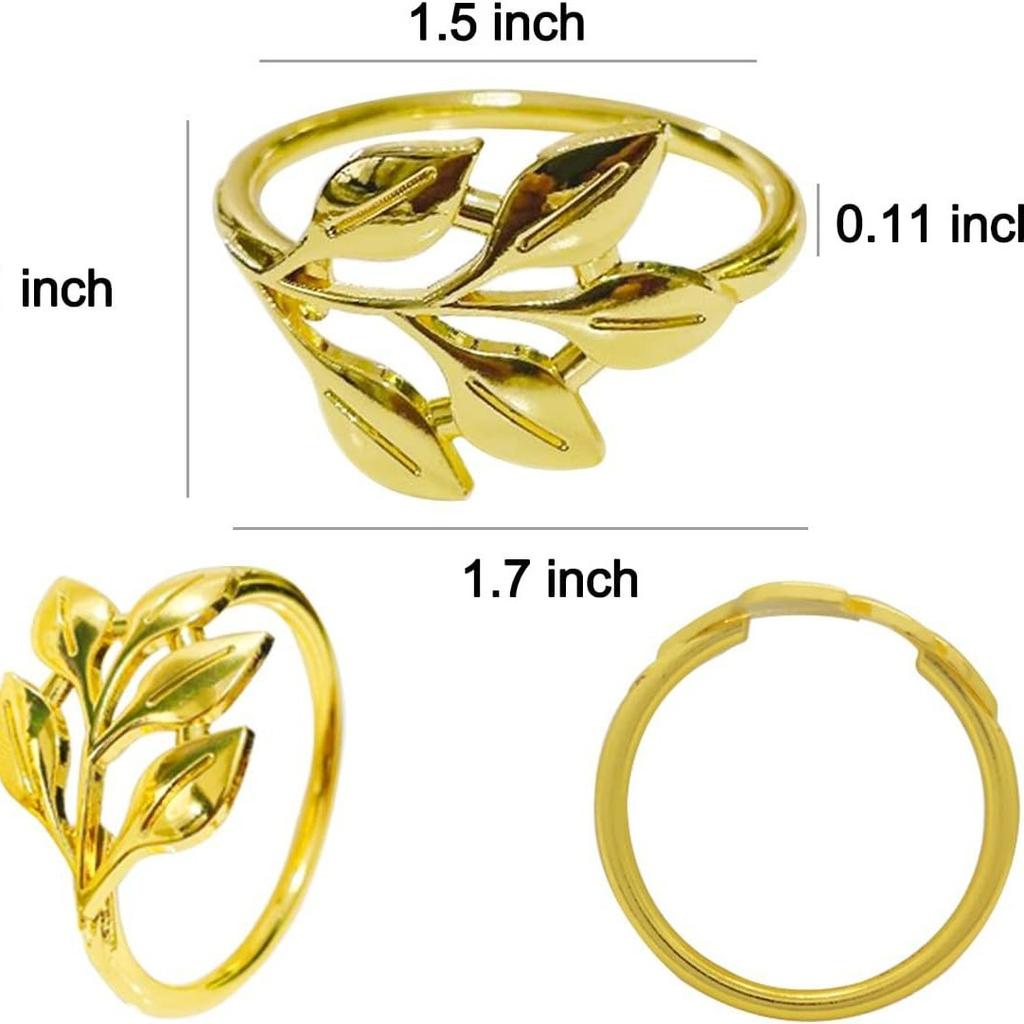 6Pcs Gold Leaf Napkin Rings Fall Napkin Holder Storage Rack For Christmas Wedding Dinnig Table Decoration Storage Rack Holder