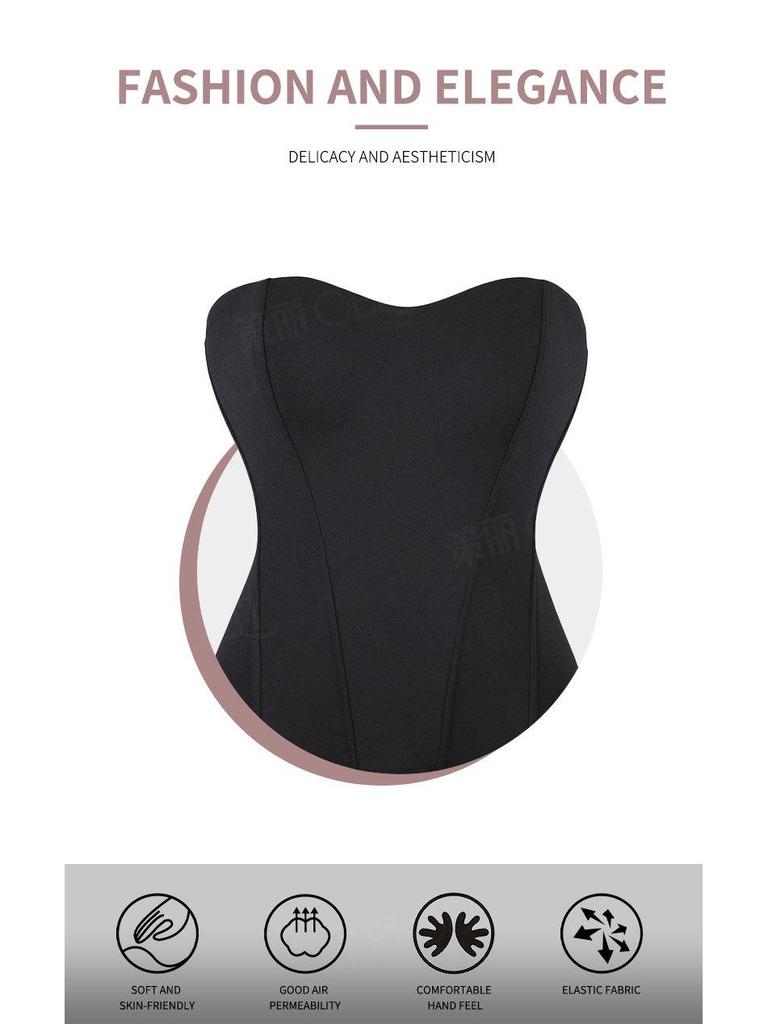 Nahtloses Fischgräten-Bustier mit Reißverschluss: Kurvenverstärkender Taillenformer mit Bauchkontrolle