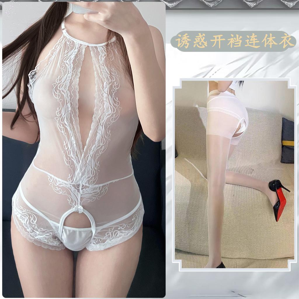 Sexy Lingerie Sexy One-piece Passion Uniform Suit Lace Perspective Seduction Tight Crotch Abstinence