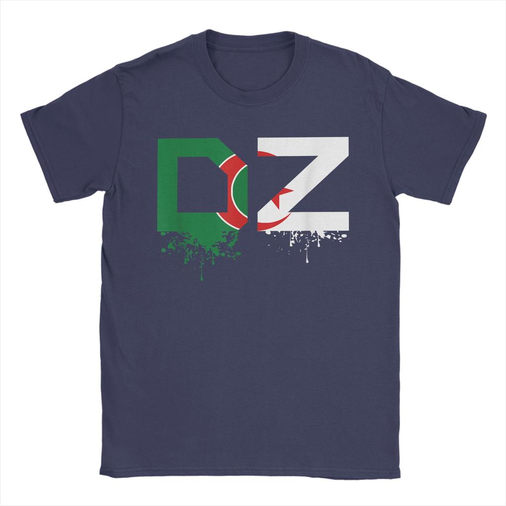 DZ Algeria Algerian Flag Men T Shirt Africa Arab Novelty Tees Short Sleeve Round Collar T-Shirt Cotton Summer Clothing