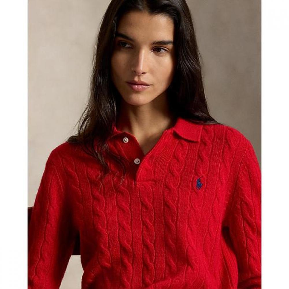 Polo Ralph Lauren Women S Cable Knit Wool caShmere Polo Sweater wmpoSwenc0216726