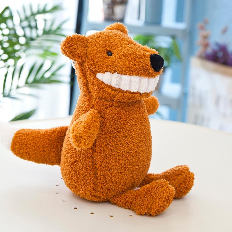 

30~40cm Smile Big Teeth Plush Toy Stuffed Soft Doll Toothy Bat Cat Dinosaur Pink Pig Shake Mutt Lion Toys Kids Great Gifts 30cm
