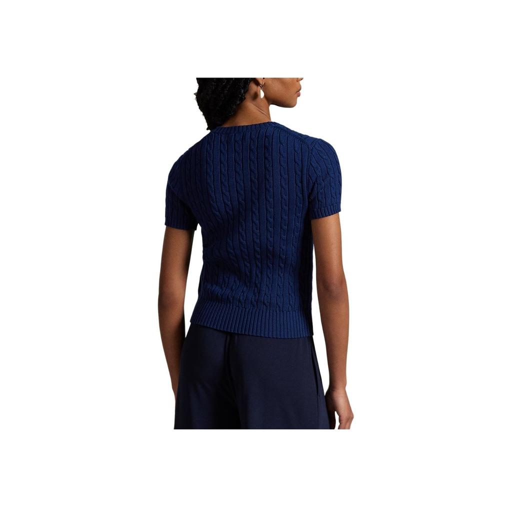 Polo Ralph Lauren Logo Slim Fit Rundhals Kurzarm Pullover Damenpullover Blau 100053222