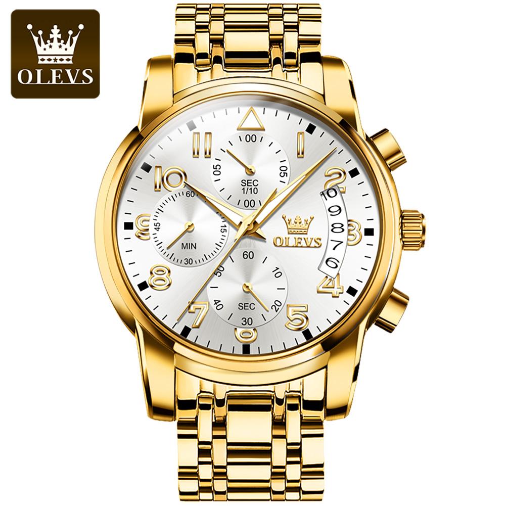 OLEVS New Business and Leisure Watch Multifunction Chronograph with Calendar Quartz Watch Waterproof Luminous Men's Watch