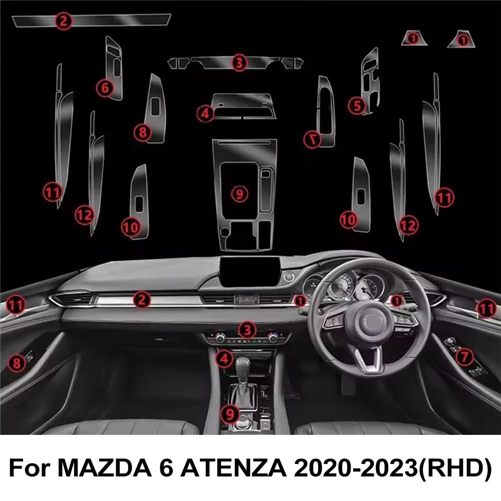 

Car Pre-cut TPU Protection Film for Mazda 6 Atenza 2020-2026 Transparent PPF Center Console Navigator Gear Door Accessories