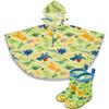 skater rain poncho raincoat for children dinosaur picture suitable height 80-100cm rapo2-a