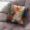 Süße Waldkatze Mädchen Druck Kissenbezüge Muster Kissenbezug Geeignet für Sofa Schlafzimmer Auto Kissenbezug