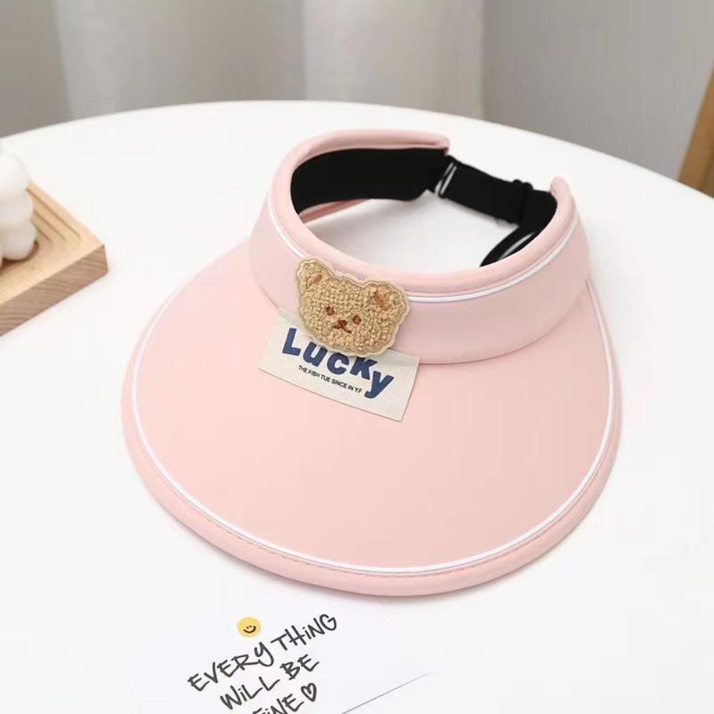 

Shading Hat Cartoon Sunshade Hat Anti-UV Sun Hat Children s Visor Hat Bear Empty Top Hat Girls розовый
