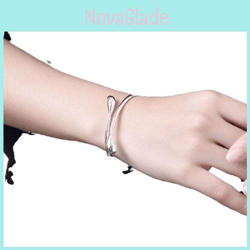 Elegant Silver Plated Water Drop Jewelry Set Featuring Bracelet Necklace Earrings And Ring