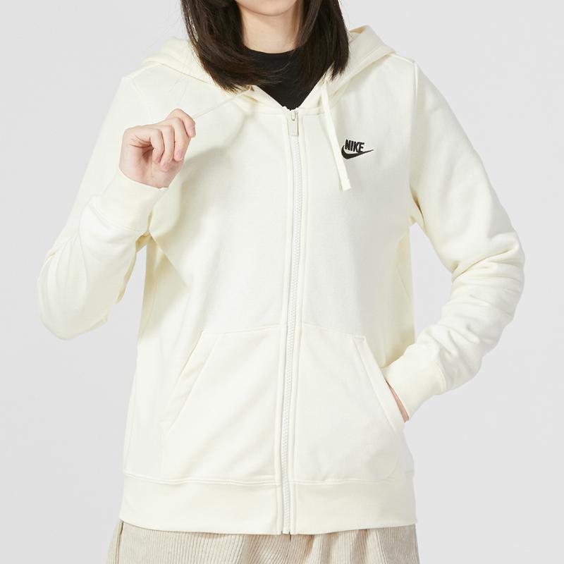 Nike As W Nsw Club Flc Fz Hoodie Women Hoodies White DQ5472-113