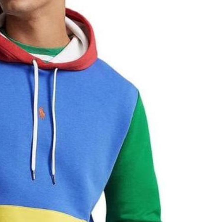 Polo Ralph Lauren Color Block Hooded Casual Long Sleeve Sweatshirt Men Sweatshirt Multi-color 710900824-001