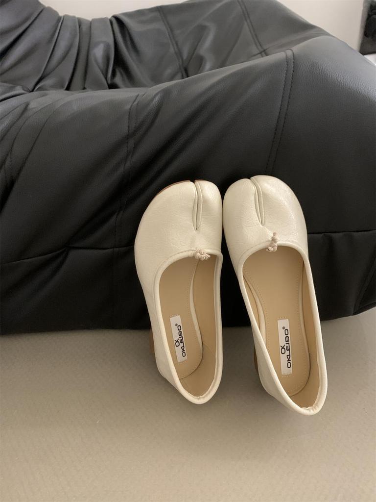 Fashion IPPEUM Split Toe Shoes Gold Women Mary Janes Ballerina Flats Shoes Leather Dress Summer Silver Ballet Shoes