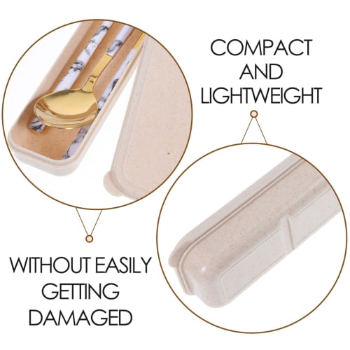 Ciieeo Portable Cutlery Box, Lightweight Travel Dish Storage Case with Spoon and Chopstick Organizer, Multi-Purpose Plastic Tableware Organizer