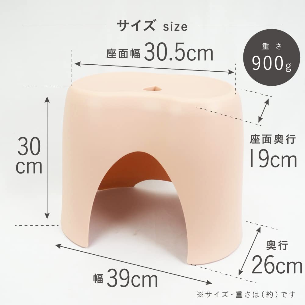 Fujiei Airy Drop Bath Chair, 30cm, Pink, Cute Drop-Shaped Design, Comfortable Seat, Antibacterial and Mold-Resistant