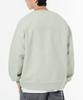 MOZMOZ Heavy Weight Pigment Back Embroidery Cutout Oversized Sweatshirt Beige