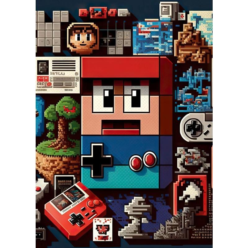 Pixel Gaming Game Boy Poster Leinwanddruck Gamer Leben Gamer Liebe Heimzimmerdeko Gaming-Zimmer Jungenzimmer Ästhetische Wanddeko