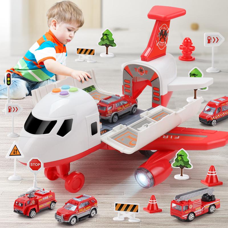 Children's Toy Airplane, Boy, Baby, Big Size, Music Story, Inertia Car, Airplane, Alloy Car