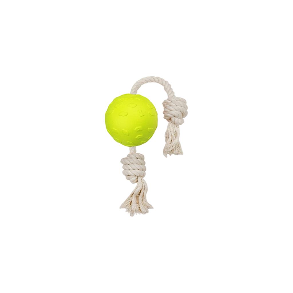 Haustierspielzeugball, Naturkautschuk, Niedlicher Quietscheball, -leckerchen-ausgebender Ball, Baumwollseil, Spielzeug für mittelgroße bis große Hunde