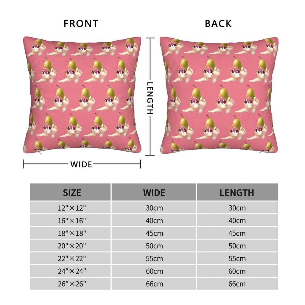 Soft Pearto Creative Kasane Teto Expression Pillowcase Polyester Cushion Cover Gift Funny Pear Pillow Case Cover Home Square
