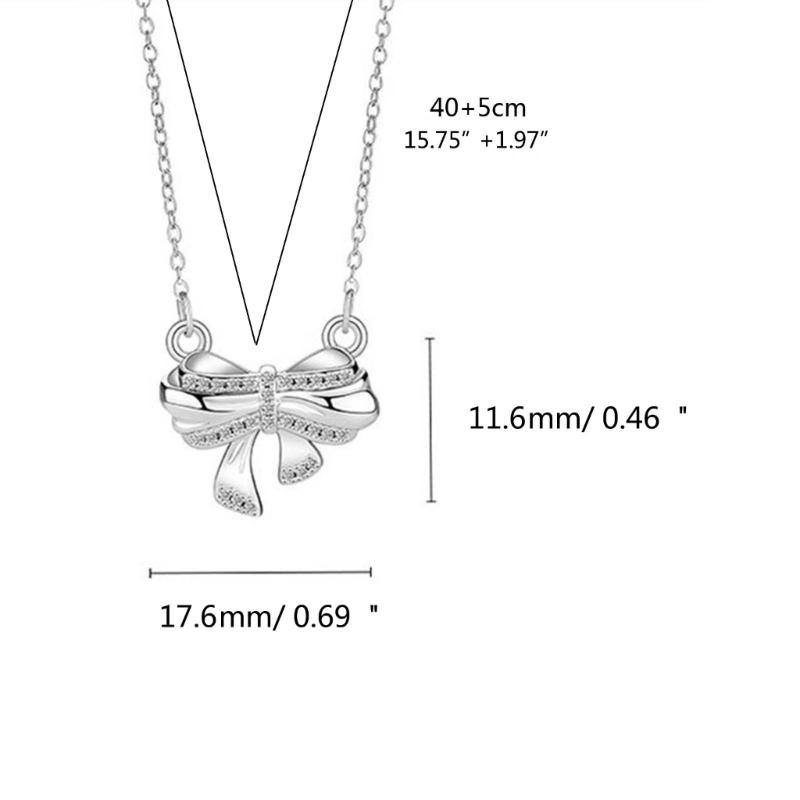 Blingbling Crystal Diamante Bowknot Necklace Clavicle Chain Gifts for Girls Present Sexy Diamante Clavicle Chain