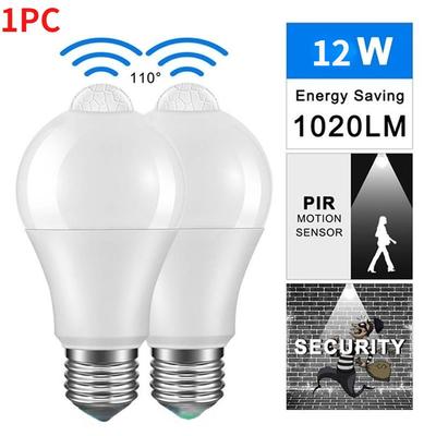 IP42 LED Motion Sensor 12W E27 Bulb Auto Smart Infrared Lamp Dusk Light At Sunrise Light Bulb