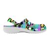 White EVA Clogs with Halloween Ghost Print, Lightweight Slip On Garden Shoes, Breathable Beach Sandals, Indoor Outdoor Slippers for Men Women