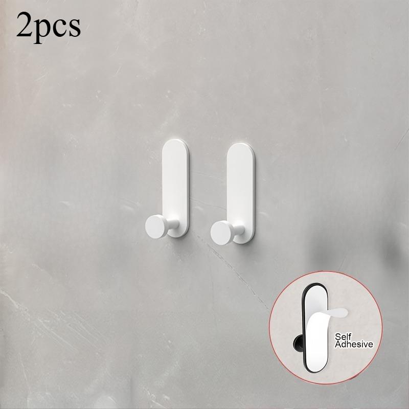 

2 шт./набор Крючок для халата Вешалки для полотенец Настенная вешалка Органайзер для хранения Для кухни Ванной комнаты Пространства Алюминий Без сверления Крючок для душа белый