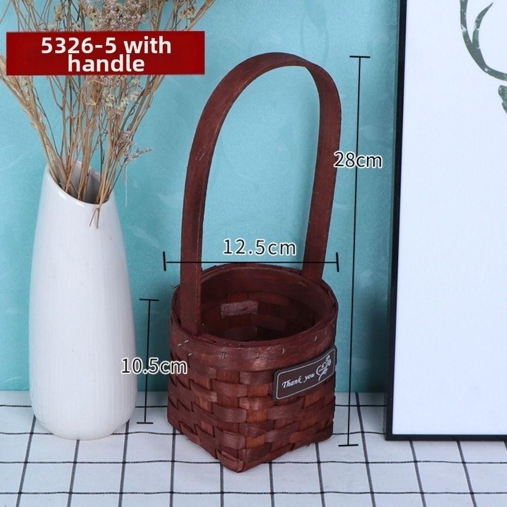 Household Willow Weaving Flower Basket Vegetable Fruit Flowers Holder  Living Room Decoration