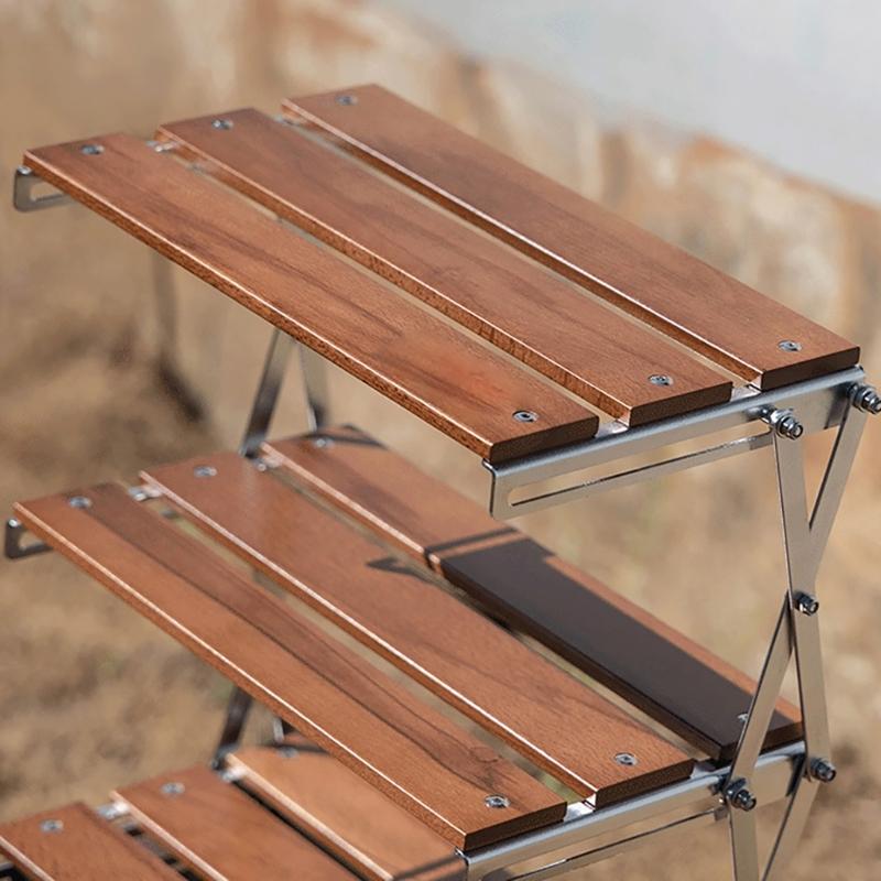 Desktop Storage Rack Camping Storage Rack Storage Display Rack Folding Metal Aluminum Alloy Storage Rack Folding Shelf