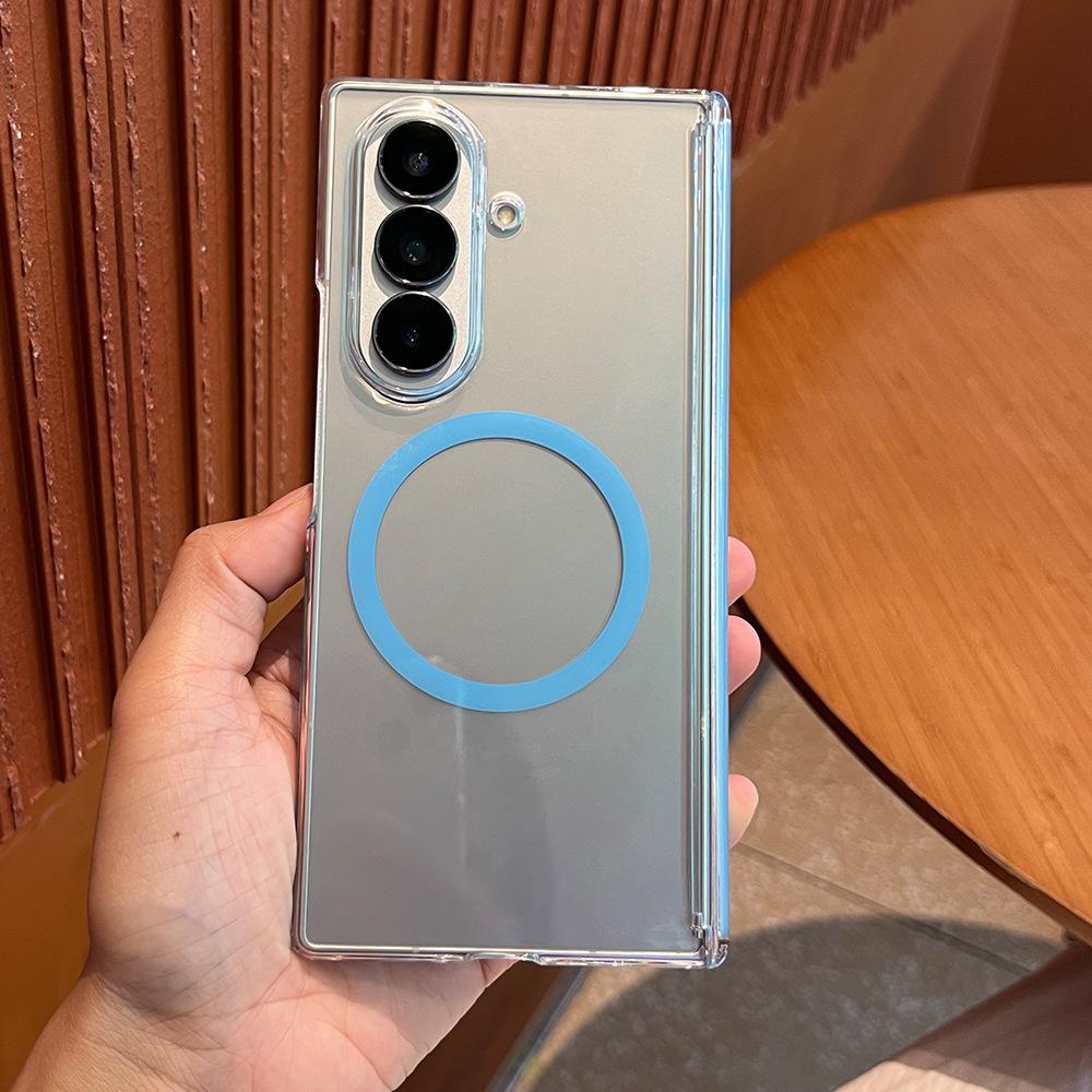 

Suitable for Samsung Zfold7 Mobile Phone Case Z Fold6 Magnetic Center Shaft Folding High Transparent Ultra Thin PC Hard Protective Case Samsung Z Fold6