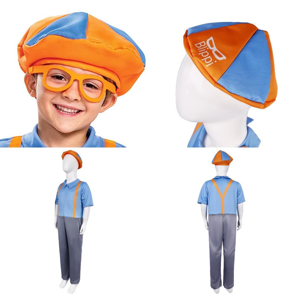 Cosplays Costumes Blippi Full Body Game Performance Jumpsuit Clothes Halloween