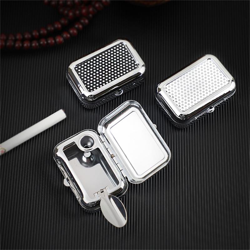 Mini Portable Metal Cigarette Ashtray Fashion Ashtray wiht Lockable Lid Desktop Ash Case Outdoor Pocket Ashtray Gift For Man