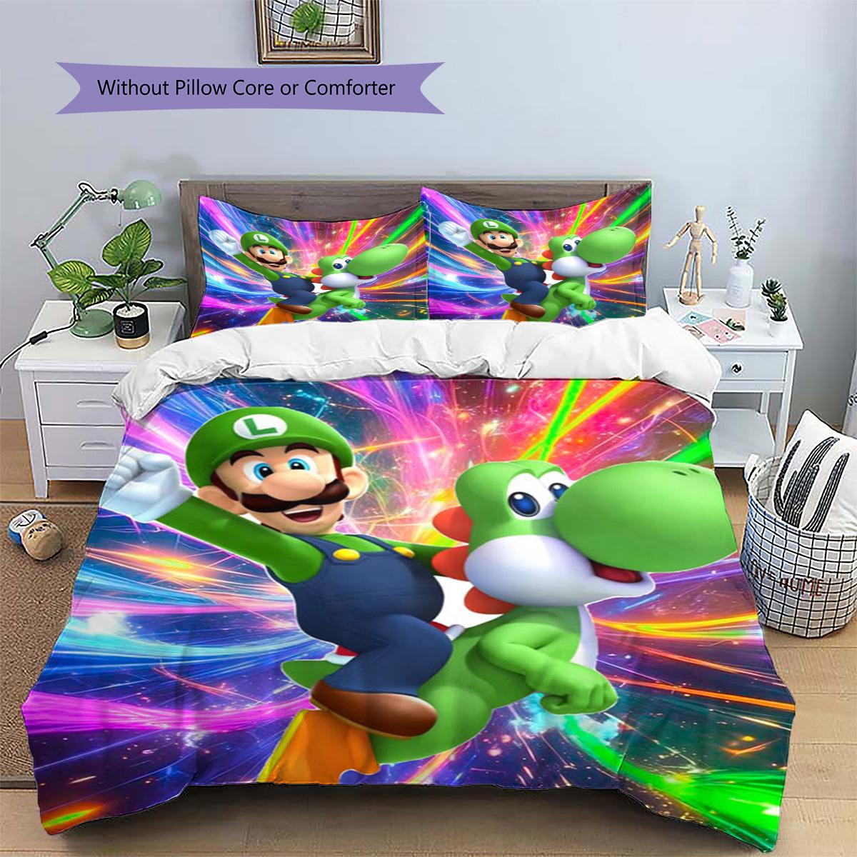 

Mario Patterned Pillowcase & Duvet Cover Set Interior Bedding Lovely Present for Lovers.-TING 135x200cm