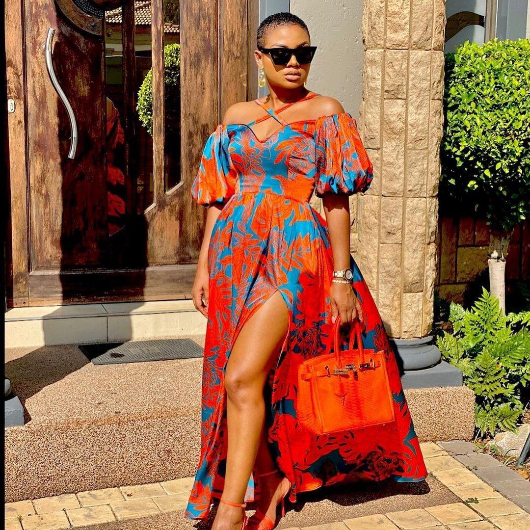 New spring and summer women s dress printed open-ended tube top hanging neck V-neck dress S