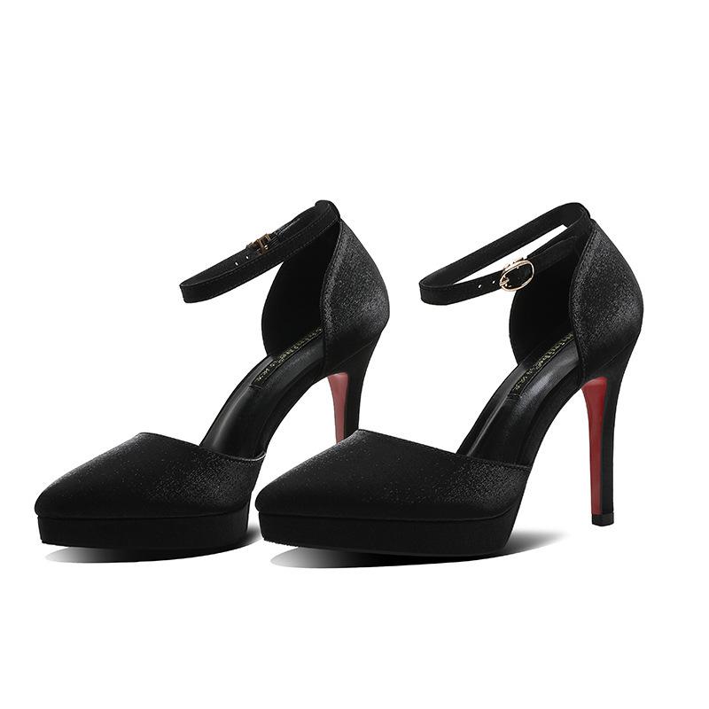 New High Heels Women's Shoes Fashionable Thin Heels Shallow Mouth Waterproof Platform Casual Sexy Nightclub Exquisite High Heels