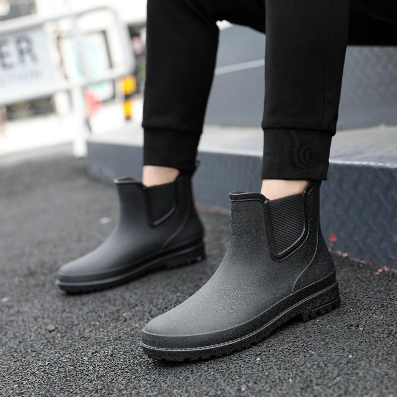 New Fishing Men's Short Tube Fishing Rain Boots Outdoor Rainy Waterproof Rubber Shoes Spring Comfortable Wading Water Boots
