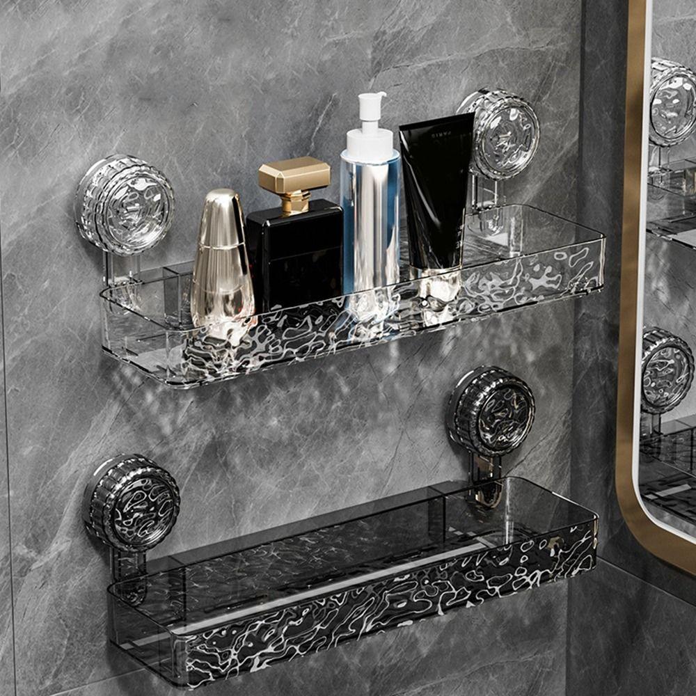 Plastic Suction Cups Shower Shelves Rectangular/Triangular Cosmetics Storage Rack  for Home