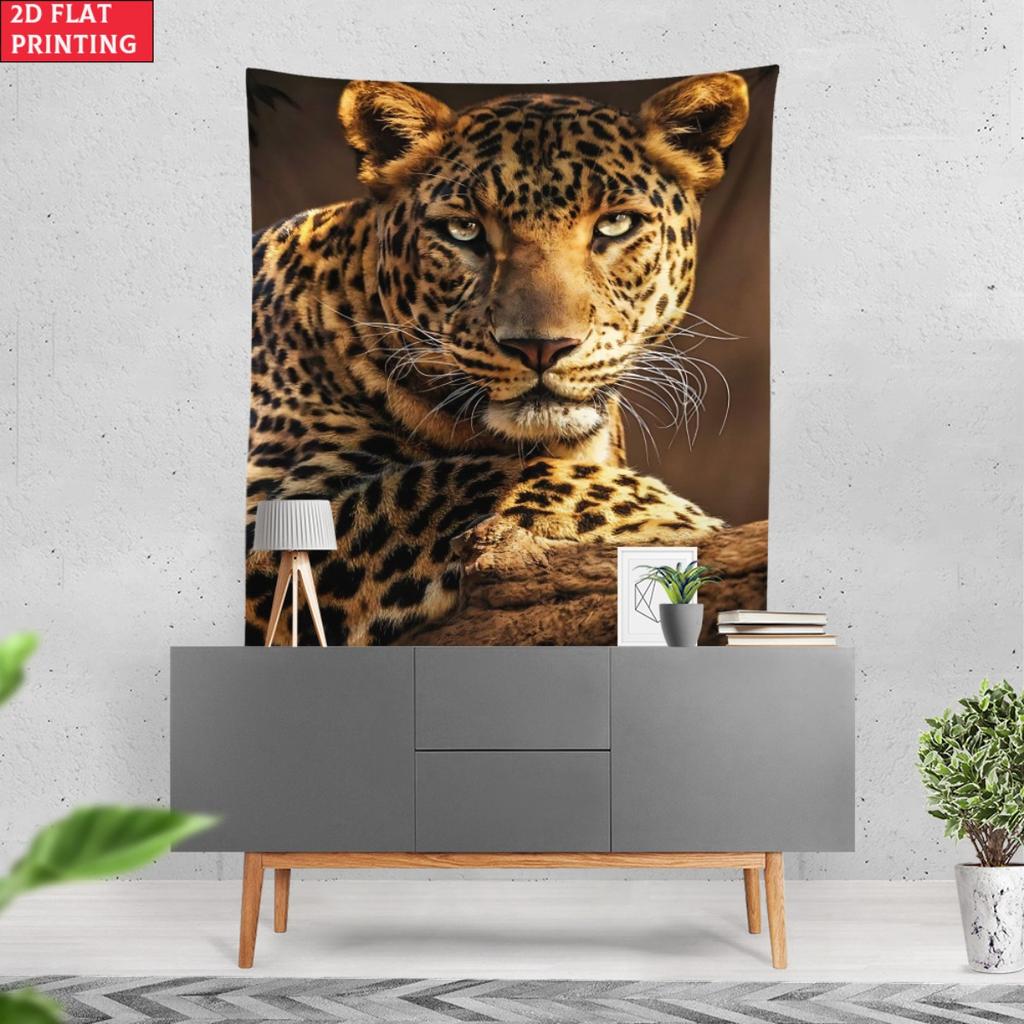 Leopard Wall Tapestry Animal Print Home Decor Living Room Art Wall Hanging Wild Animal Artwork Nature Photography Interiordesign
