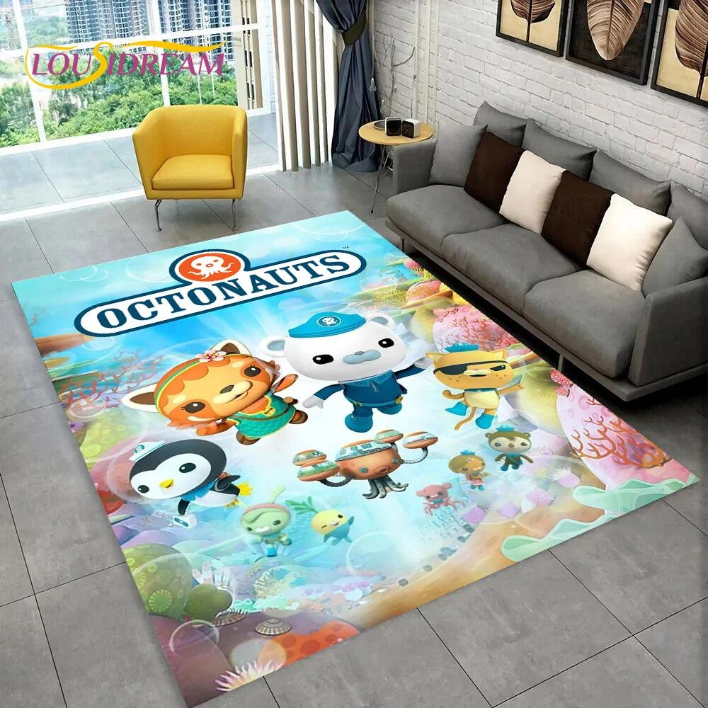 Tappeto Tappeto Carino Cartone Animato Barnacles degli Octonauts per Soggiorno Camera da Letto Decorazione Casa, Tappetino Antiscivolo per Divano Zerbino Regalo Bambini