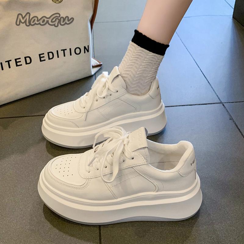Thick Bottom Women's Casual Shoes Girls Students Daily Footwear Lace Up White Shoes Zapatillas De Mujer Size35-40 Tenis De Mujer