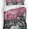 Japanese Style Cherry Blossoms Pink Bedding Set 3pcs Duvet Cover Pillowcase Kids Adult Quilt Cover Double Bed Set Home Textile