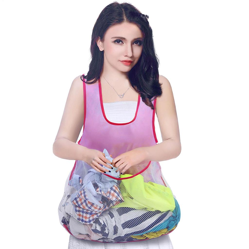Sleeveless Laundry Apron Women Gifts Portable Cross design Comfortable Drying Clothes Organizer Waterproof Drying Clothes Holder