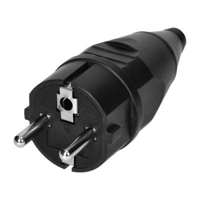 Wtyczka Warsztatowa 2P+Z Uni-Schuko, Czarny - On-13256