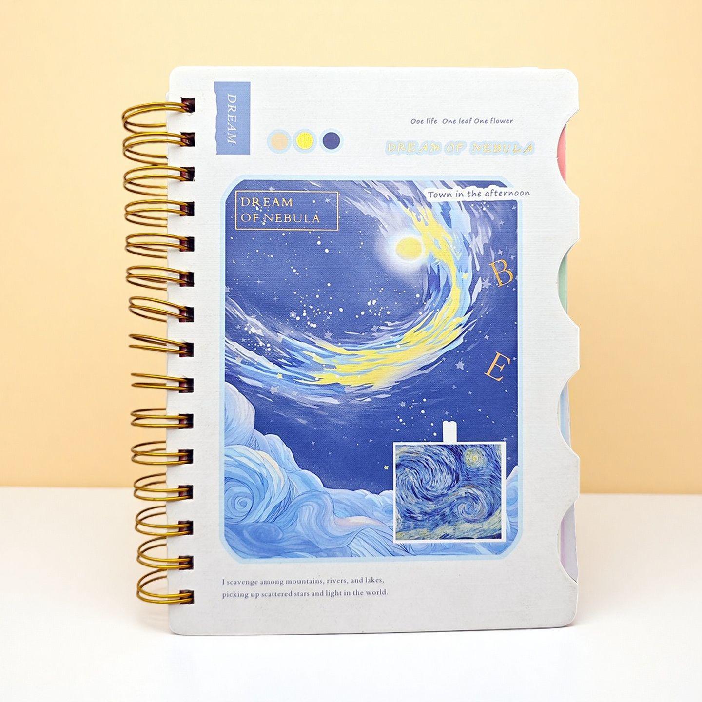 A5 Hardcover Spiral Planner Notebook with Subject Dividers