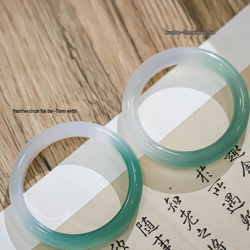 Bracelet Banshan Shui Agate Calcédoine: Jade Glacé, Style Fin & Ancien pour Filles